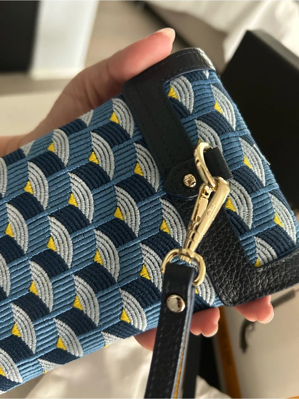 Faure Le Page Blue Patterned Phone Pouch